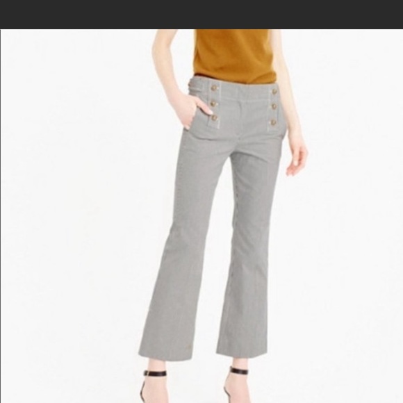 J. Crew Teddie Striped Cropped Sailor Inspired Kick Pant Size 10 - Picture 14 of 14